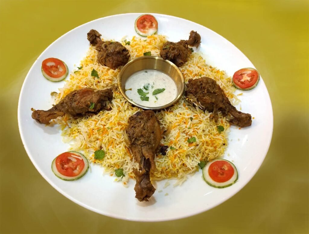 Chicken biryani from the Theiven Cafe menu