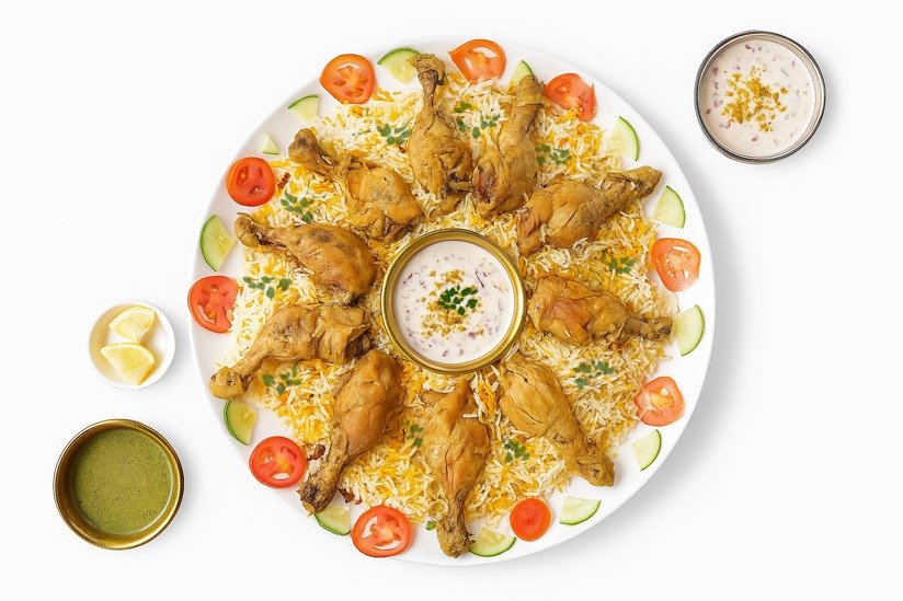 Chicken biryani platter from the Theiven Cafe menu
